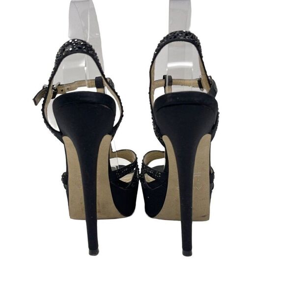 Aldo Black Jeweled studded stiletto heels US7 BoxC Platform Y2K 90s - Picture 5 of 8